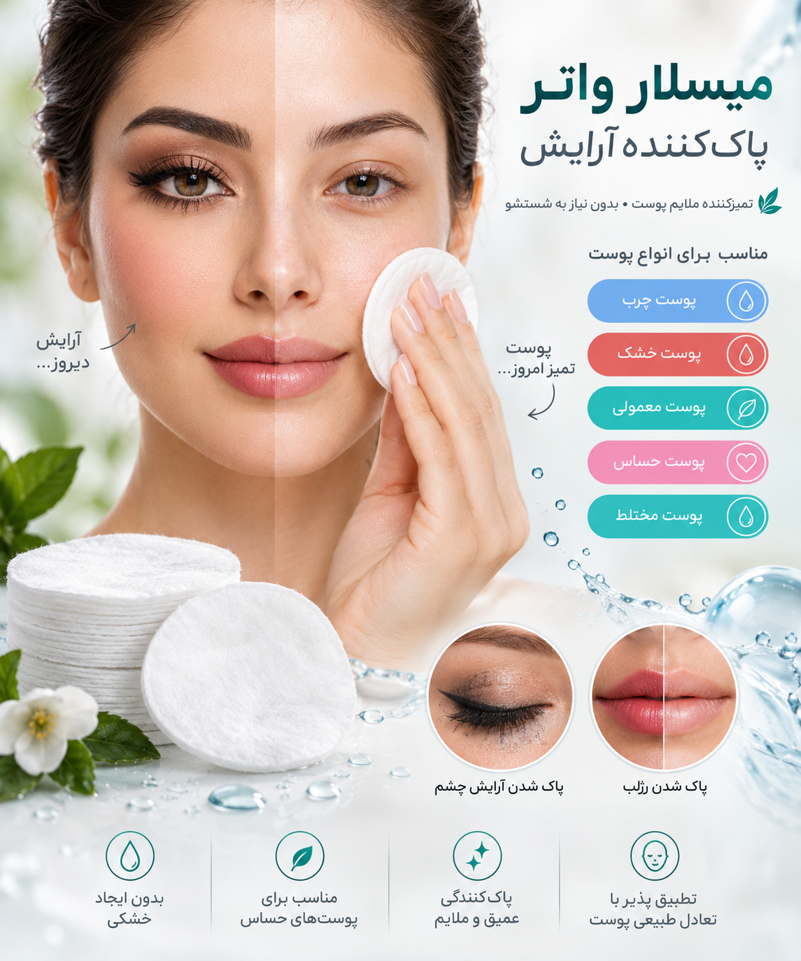 میسلار واتر پاک کننده ی آرایش زوزانه